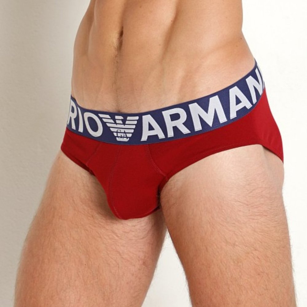 Emporio Armani Men's Mega Logo Brief Underwear Cotton Stretch Sexy